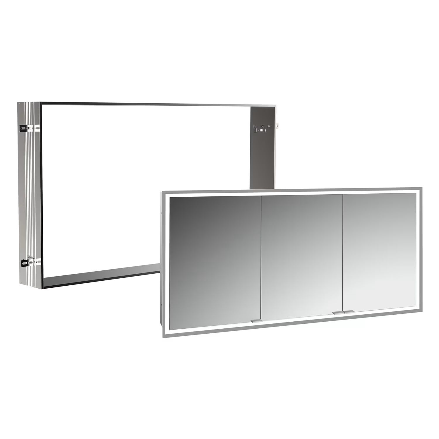 Set Badschrank Kronenbach Cube 2.0 KB100213CR, Unterputz-Montagerahmen für Spiegel Kronenbach Cube 2.0 NU1000034NU