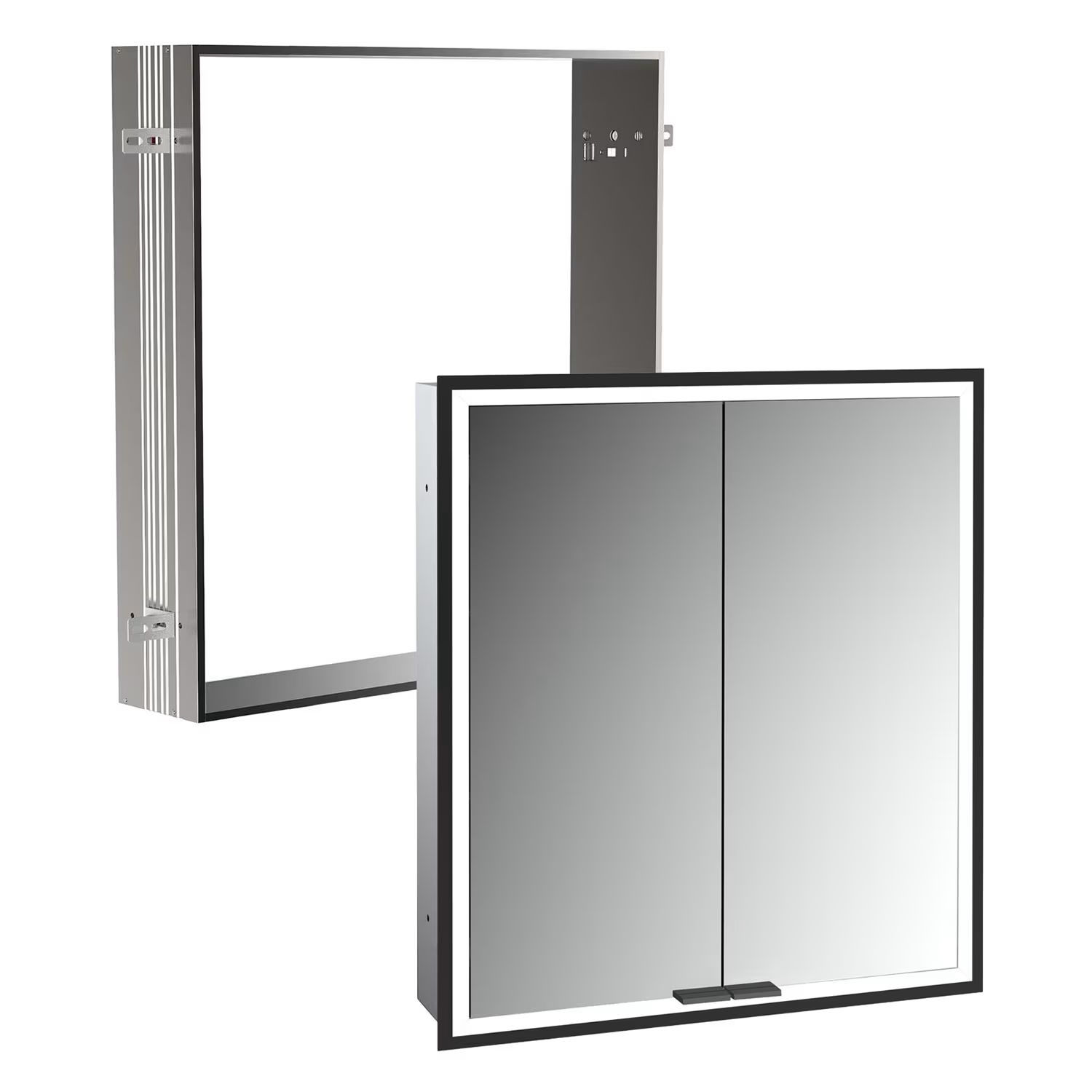 Set Badschrank Kronenbach Cube 2.0 KB100224MB, Unterputz-Montagerahmen für Spiegel Kronenbach Cube 2.0 NU1000029NU