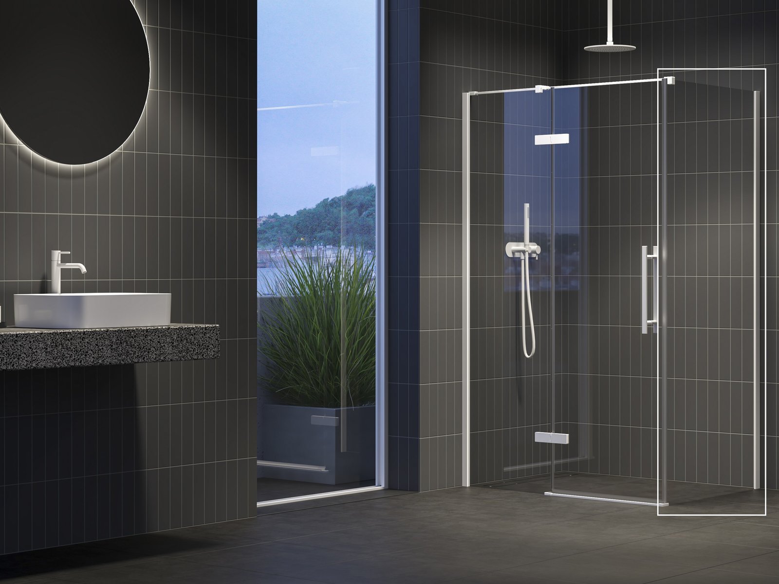 Ravak Cool! Duschwand 90 cm weiß Matte/durchsichtiges Glas X9VV70E00Z1