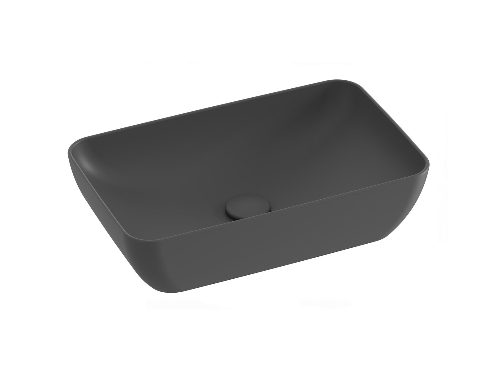 Ravak Uni Slim Waschbecken 50x31 cm rechteckig Aufsatzwaschbecken anthrazit matte XJX03150001