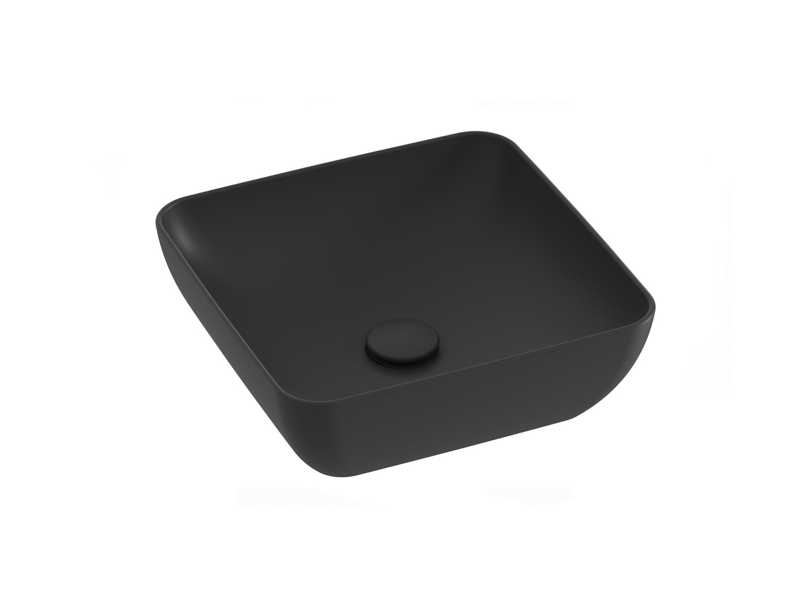 Ravak Uni Slim Waschbecken 38x38 cm quadratisch Aufsatzwaschbecken schwarz matte XJX0D138000