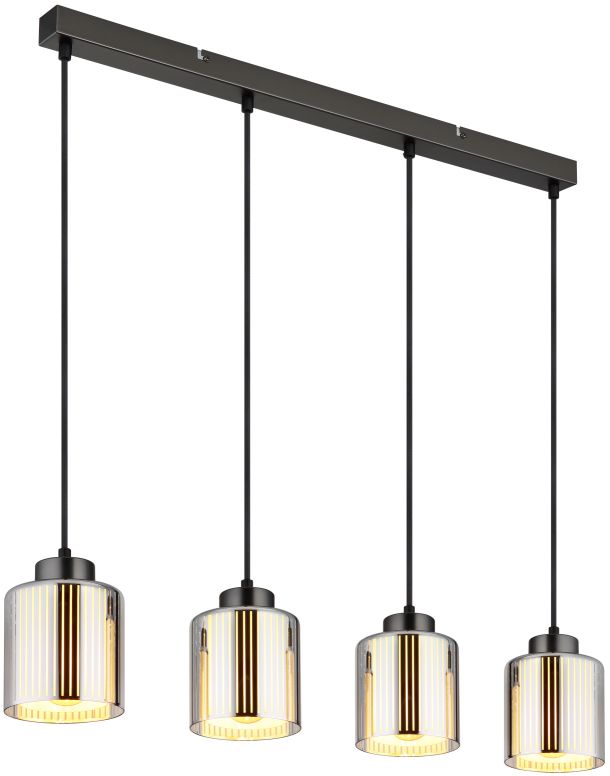 Globo Lighting Felicia Pendelleuchte 4x60 W schwarz-chrom 16056-4H