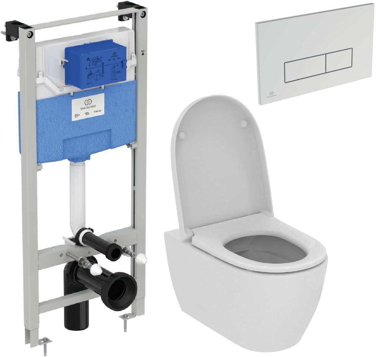 Set Combi-Pack mit WC-Sitz Ideal Standard i.Life O T572501, Unterputzrahmen Ideal Standard Prosys R020467, R0121AA