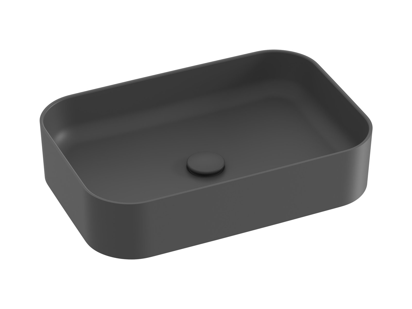Ravak Ceramic Waschbecken 55x37 cm rechteckig Aufsatzwaschbecken anthrazit matte XJX03155003