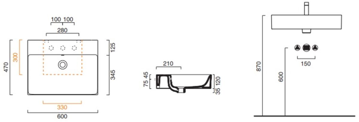 Catalano New Premium Waschbecken 60x47 cm rechteckig Klassisch-Aufsatzwaschbecken weiß glanz 0220601001