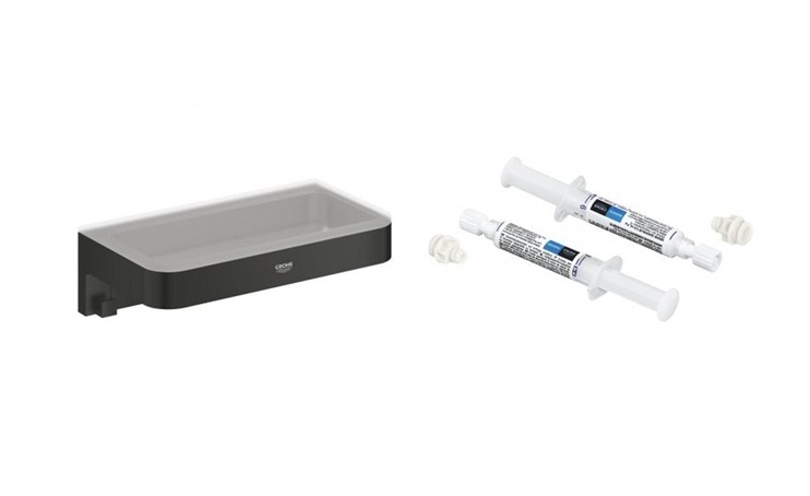 Set Duschregal Grohe Start Cube 411072430, Kleber Grohe 41128000