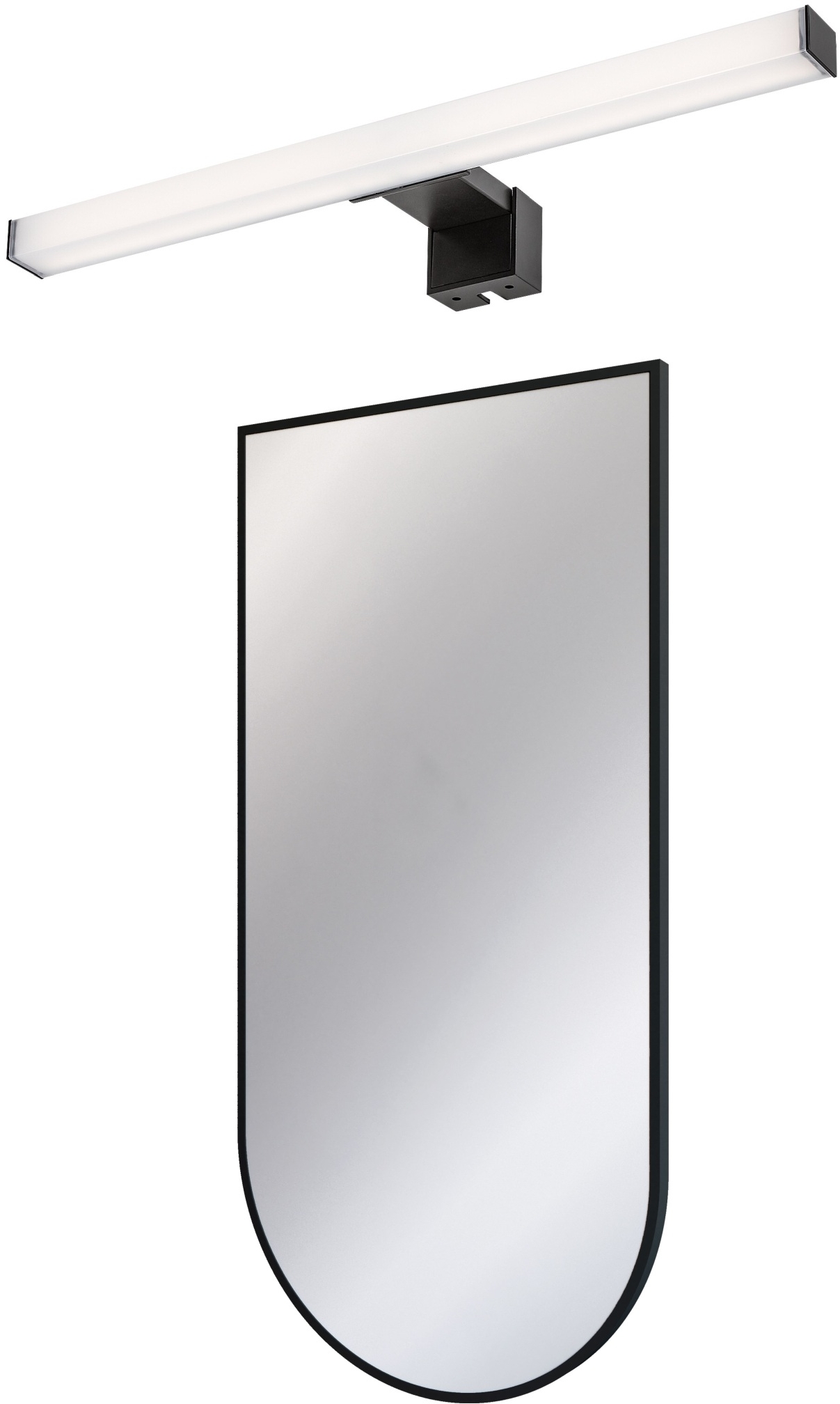 Set Spiegel Deante Silia ADI_N851, Wandleuchte Rabalux Oliro 75051