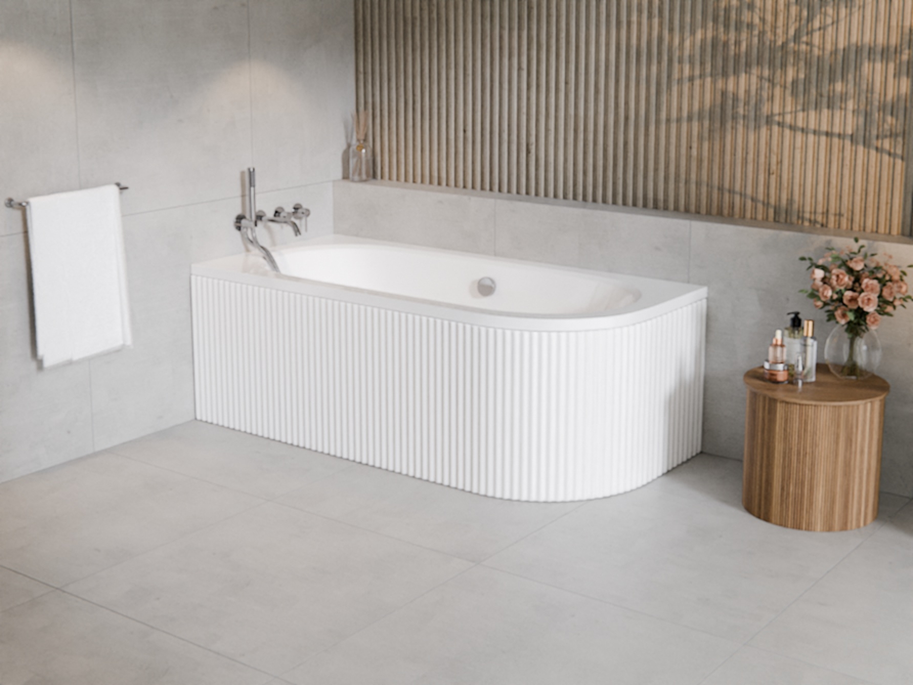 Set Eckbadewanne Besco Avita #WAV-180-NL, Badewannenverkleidung Besco Avita OAV-180-NSR