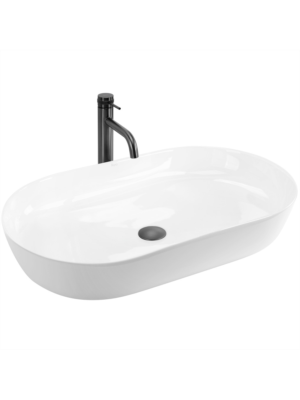 Rea Cleo Waschbecken 70x39 cm oval Aufsatzwaschbecken weiß REA-U6215