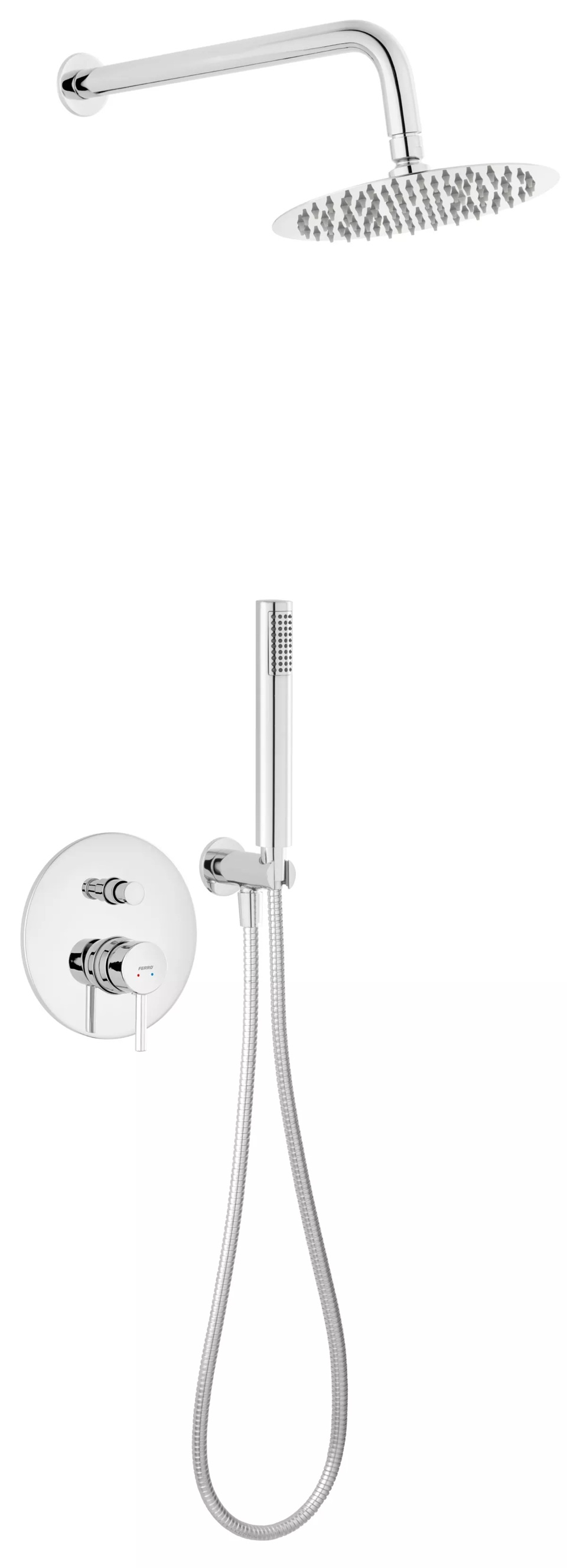 Ferro Ciriculus duschset Unterputz mit Regenbrause chrom BCK7P-SET1-S