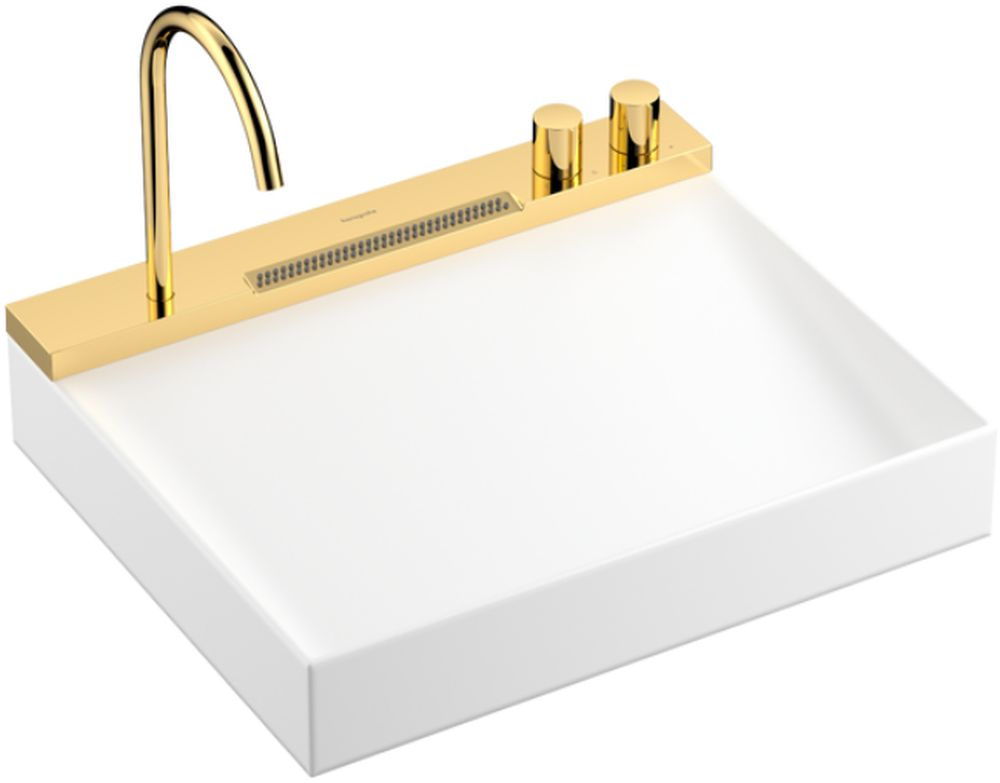 Hansgrohe Avalegra waschbecken mit wasserhahn 58x47.5 cm rechteckig klassisch-eingelassen weiß 22472990