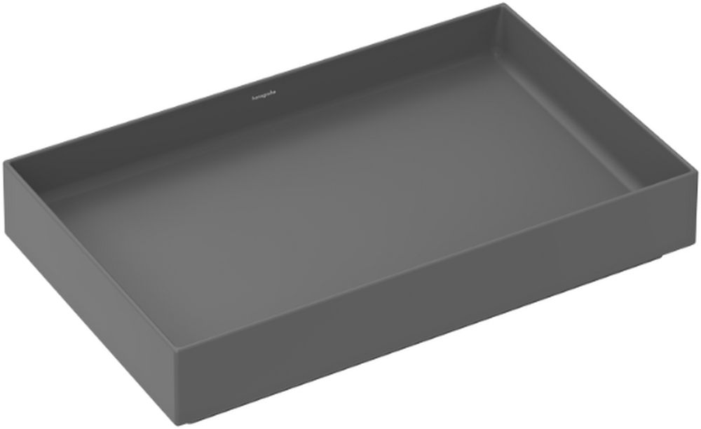 Hansgrohe Xuniva Evo E Waschbecken 65x40 cm rechteckig Aufsatzwaschbecken grauer Stein matte 60326760