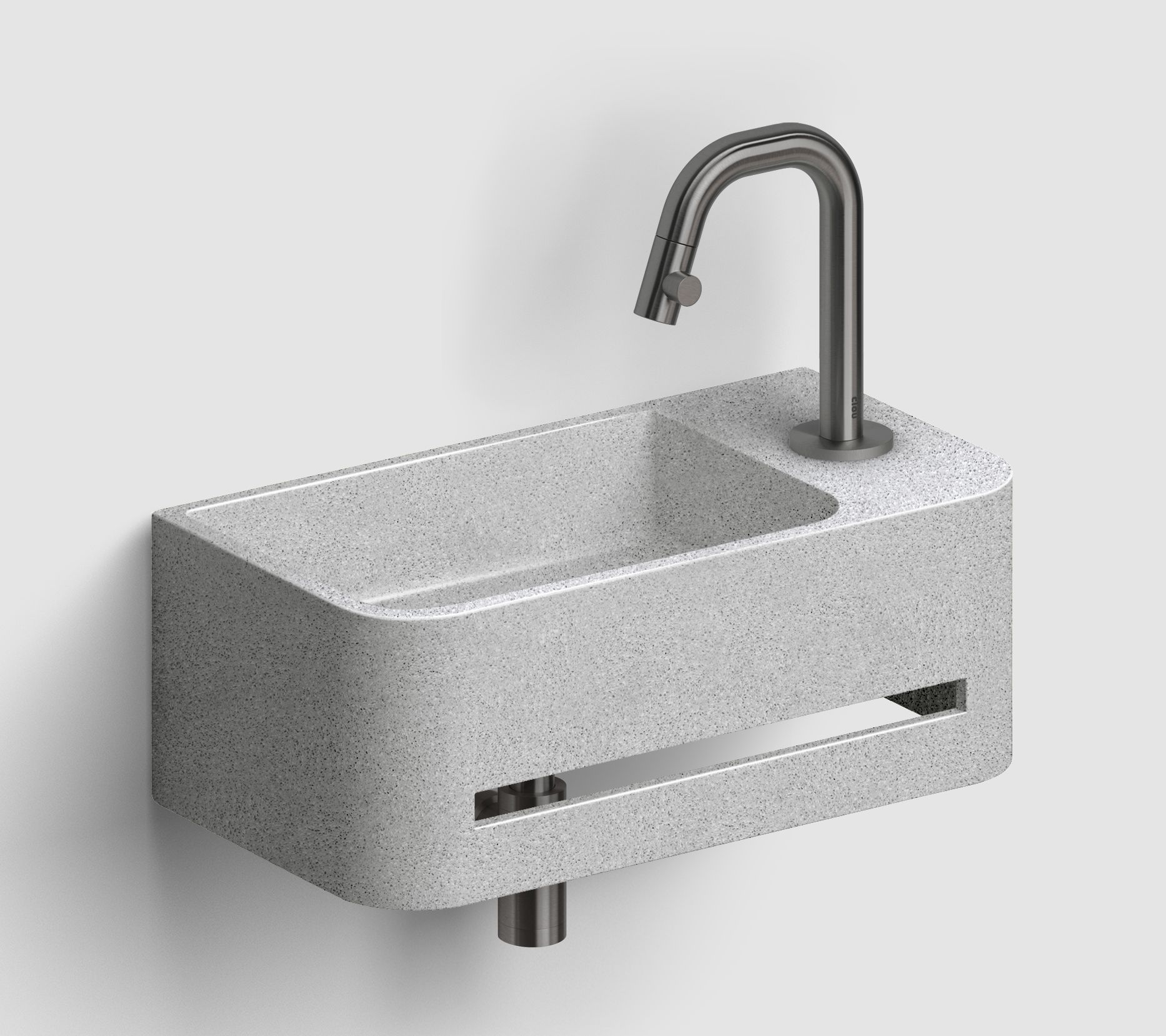Clou InBe Waschbecken 43x23 cm rechteckig Klassisch grauer Stein matte IB/03.71030.02.01.R 