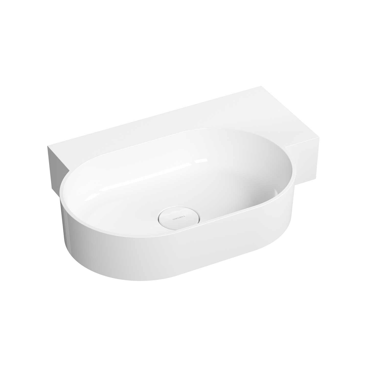 Omnires Ovo M+ Waschbecken 64x44 cm eckwaschbecken Klassisch-Aufsatzwaschbecken weiß glanz OVO645UWPBP