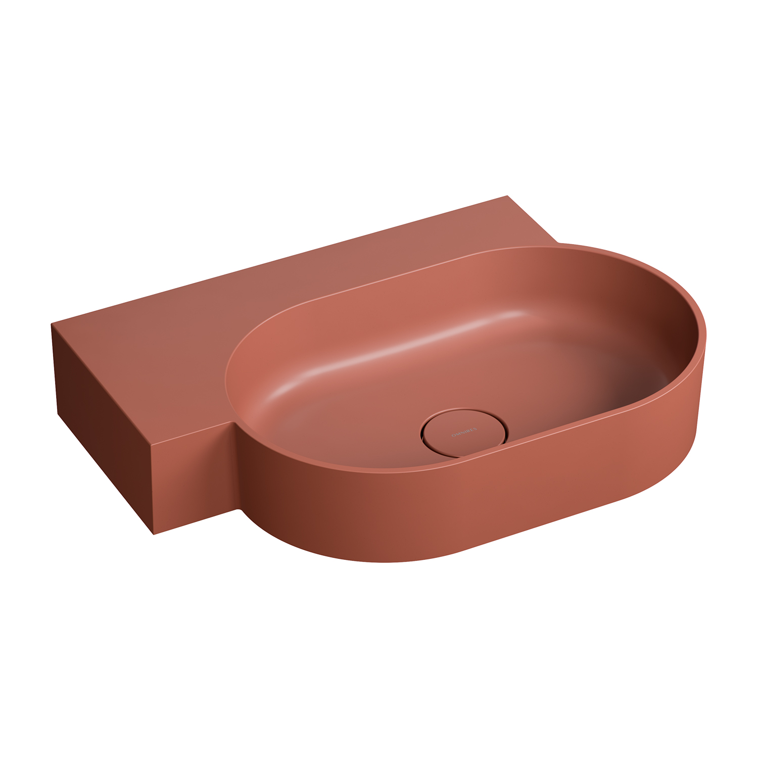 Omnires Ovo M+ Waschbecken 64x44 cm eckwaschbecken Klassisch-Aufsatzwaschbecken matte OVO645UWLTE