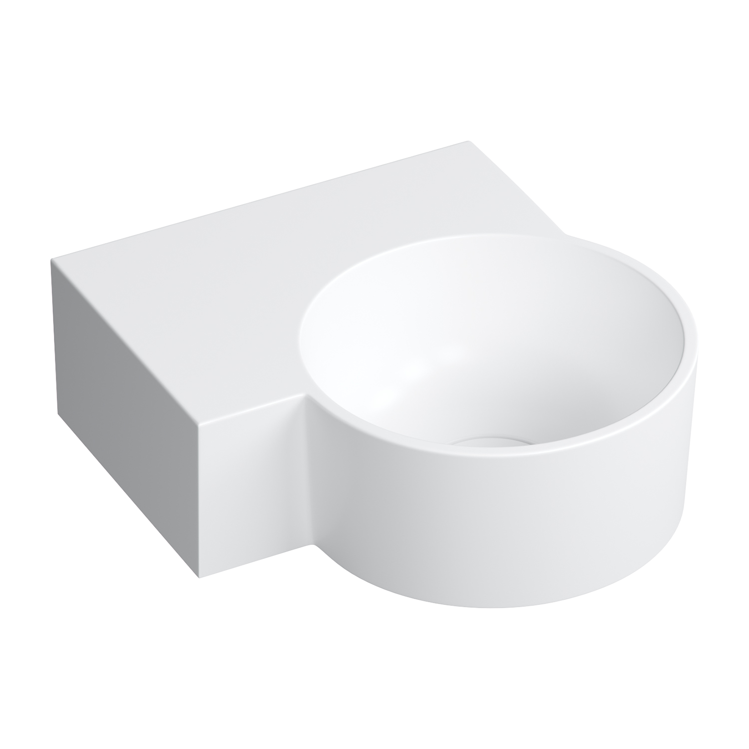 Omnires Ovo M+ Waschbecken 33x34 cm eckwaschbecken Klassisch-Aufsatzwaschbecken weiß matte OVO335UWLBM