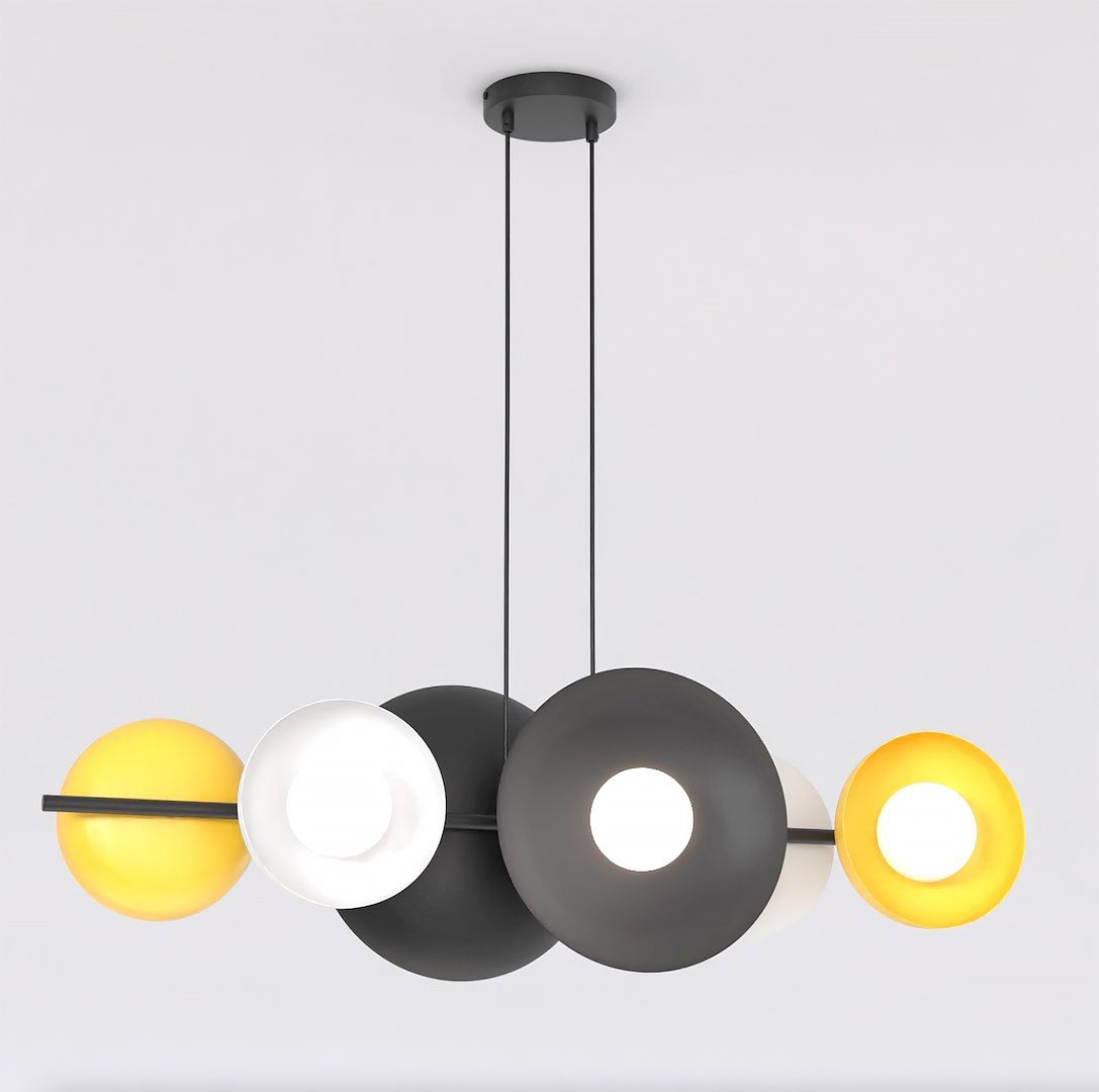 Emibig Volum 6 BL Mix Pendelleuchte 6x8 W weiß-schwarz-gold 1485/6