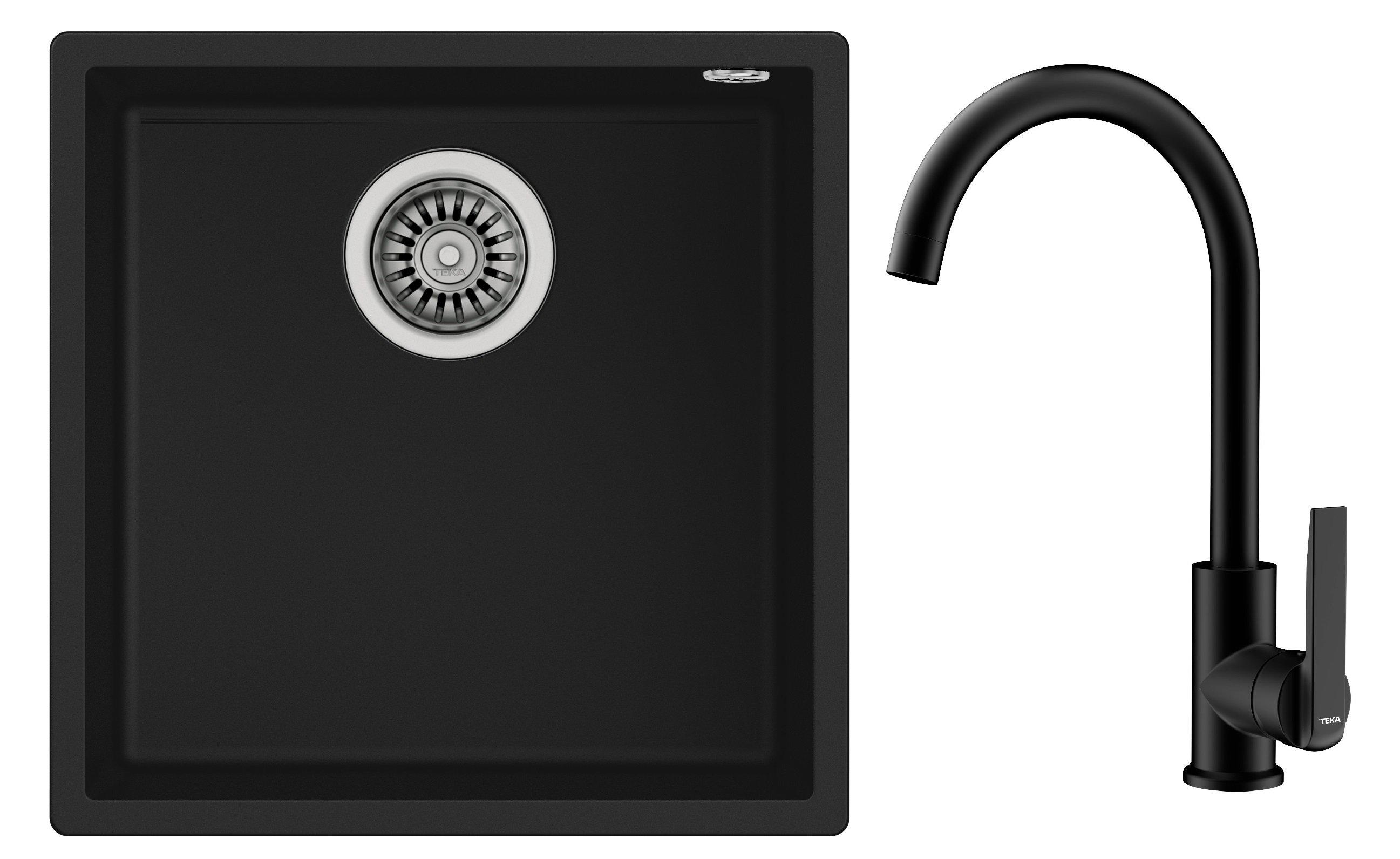 Set Tegranit-Spüle Teka Square 115230025, Küchenarmatur Teka IN 53915620N