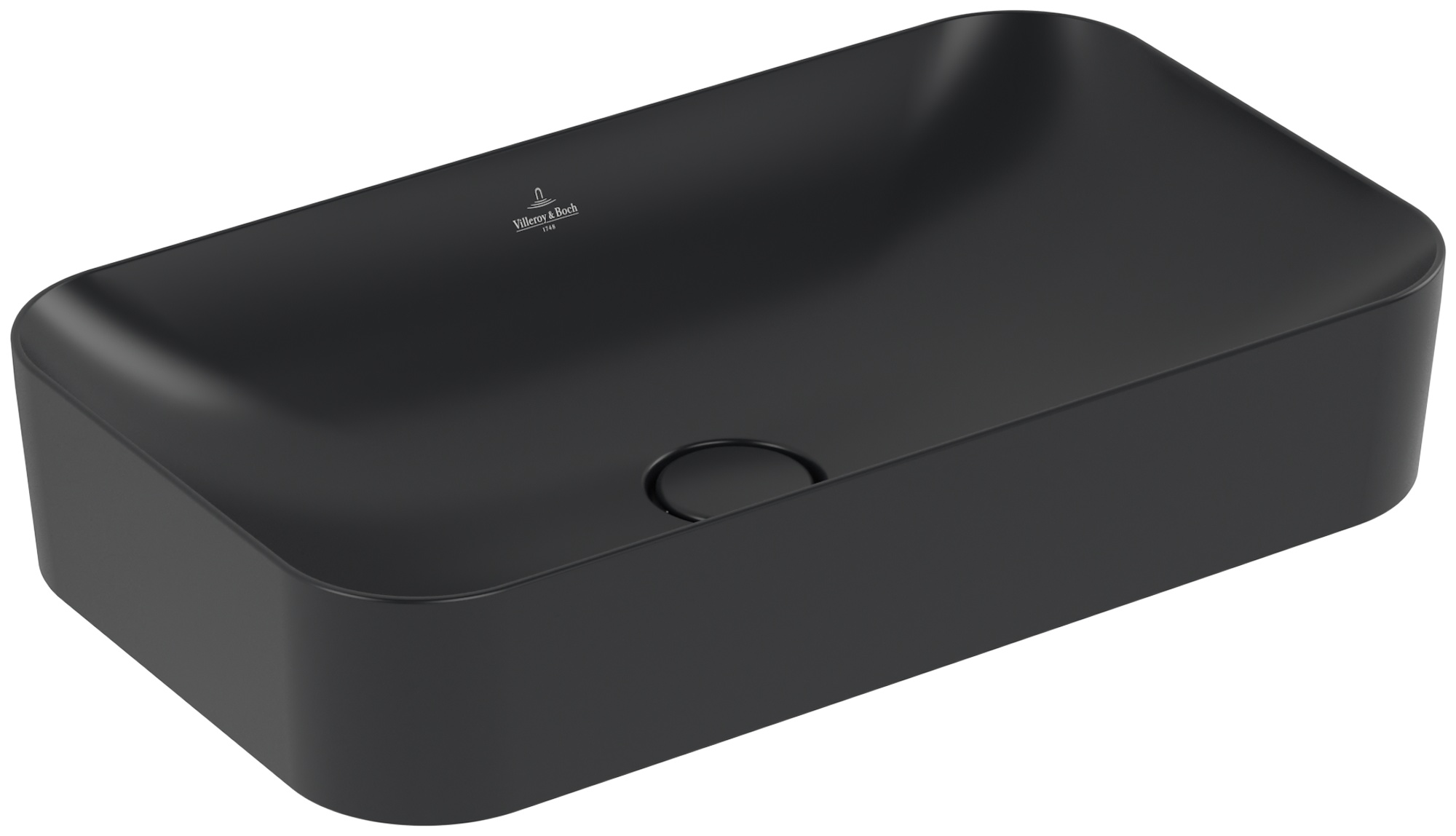 Villeroy & Boch Finion Waschbecken 60x35 cm rechteckig Aufsatzwaschbecken schwarz matte 414361R7