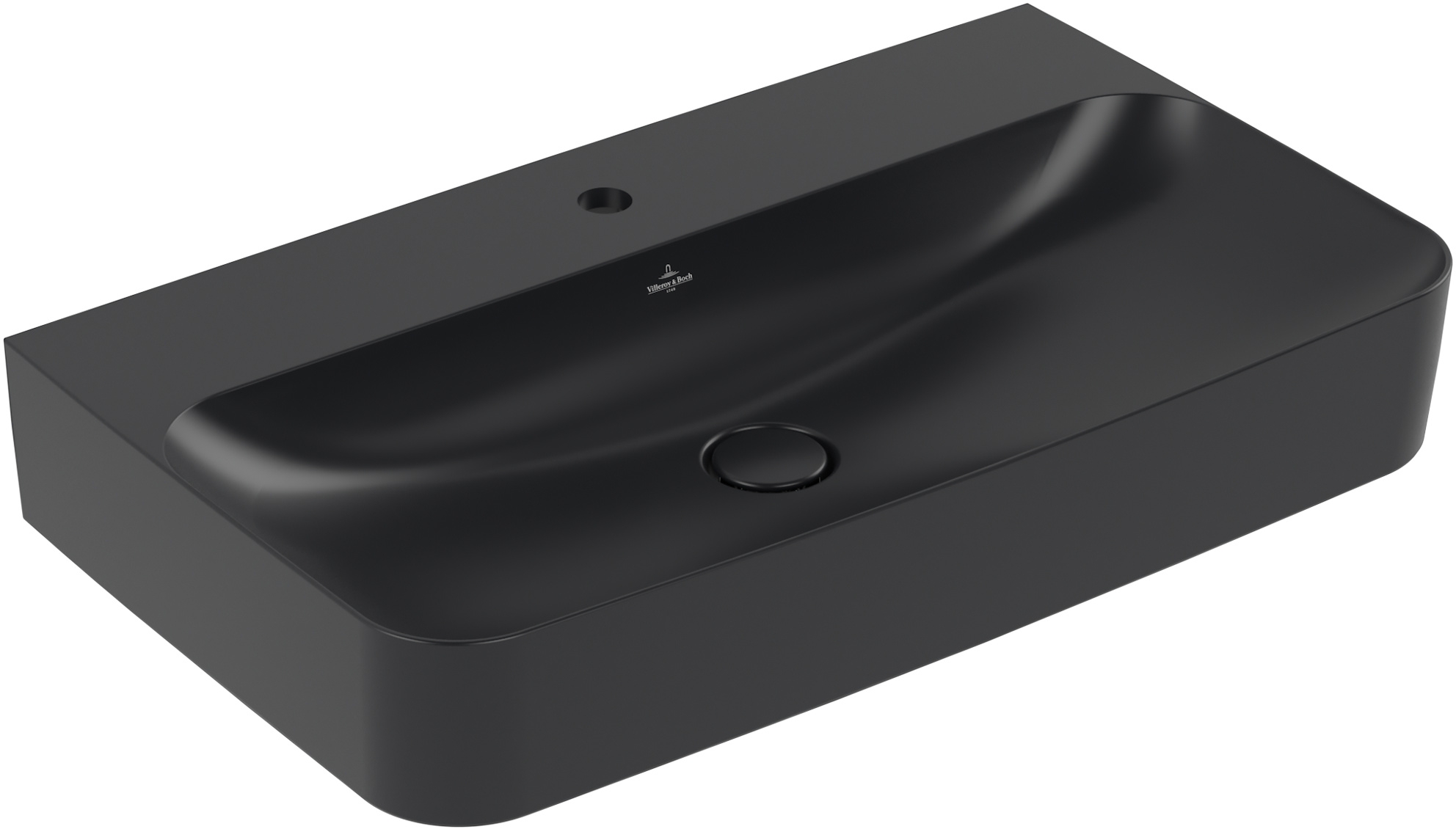 Villeroy & Boch Finion Waschbecken 80x47 cm rechteckig Klassisch-Möbel schwarz matte 41688CR7