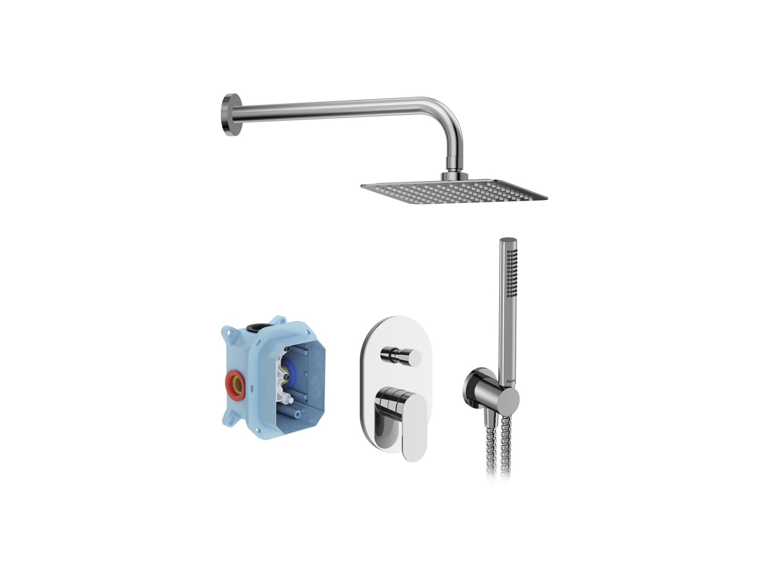 Ravak Chrome II Duschset Unterputz mit Kopfbrause chrom X07S014