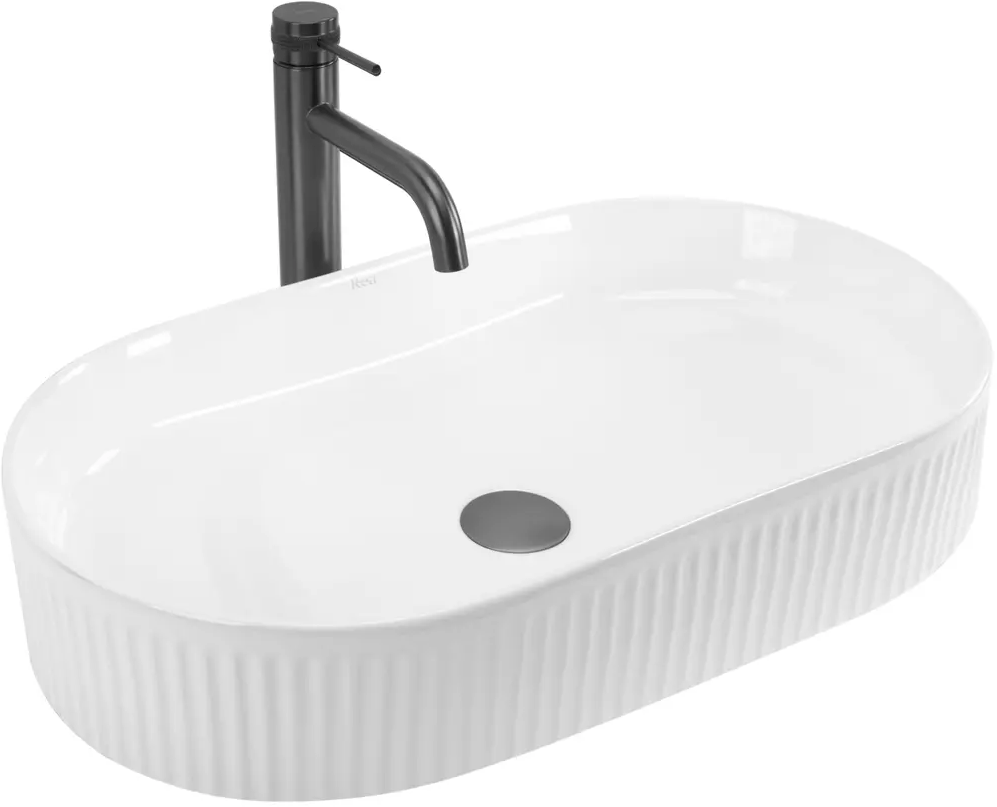 Rea Vanda Waschbecken 60x34 cm oval Aufsatzwaschbecken weiß REA-U6526