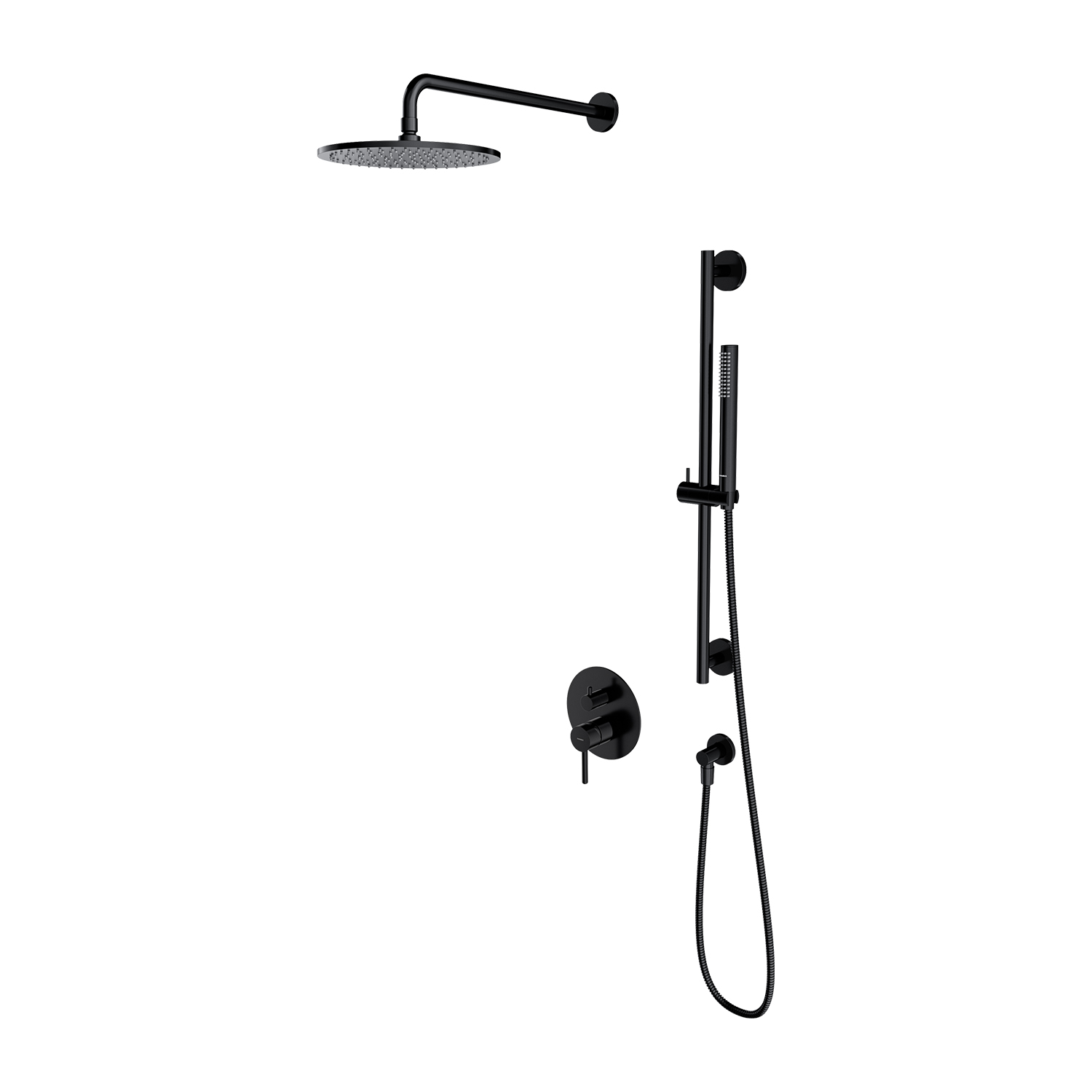 Omnires Y Duschset Unterputz mit Kopfbrause schwarz SYSY47BL