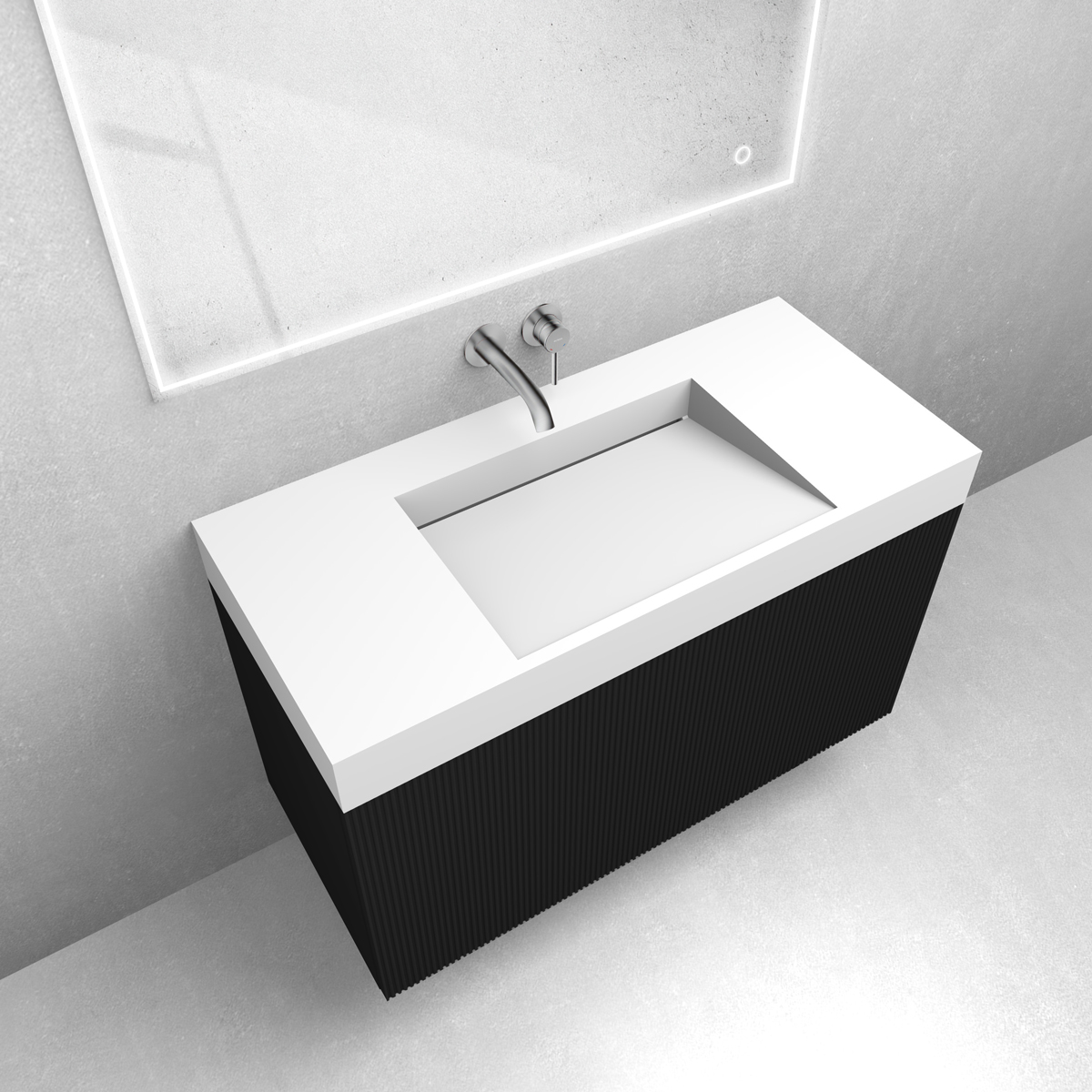 Set Waschbecken Oltens Stila 40003900, Badschrank Oltens Lun 60029300