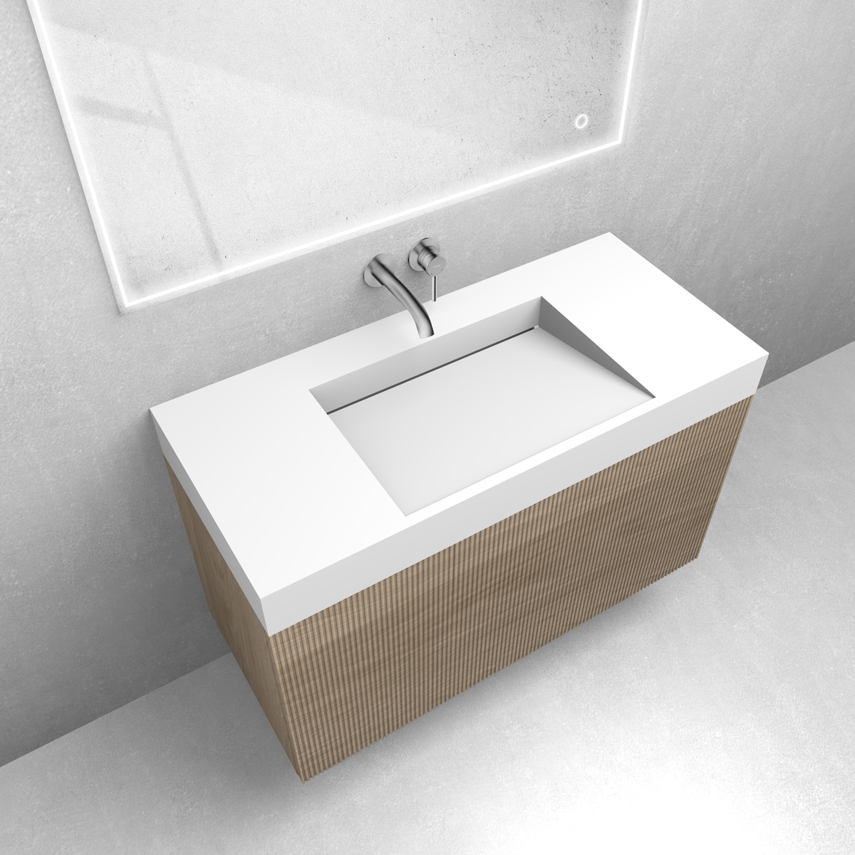 Set Waschbecken Oltens Stila 40003900, Badschrank Oltens Lun 60029060