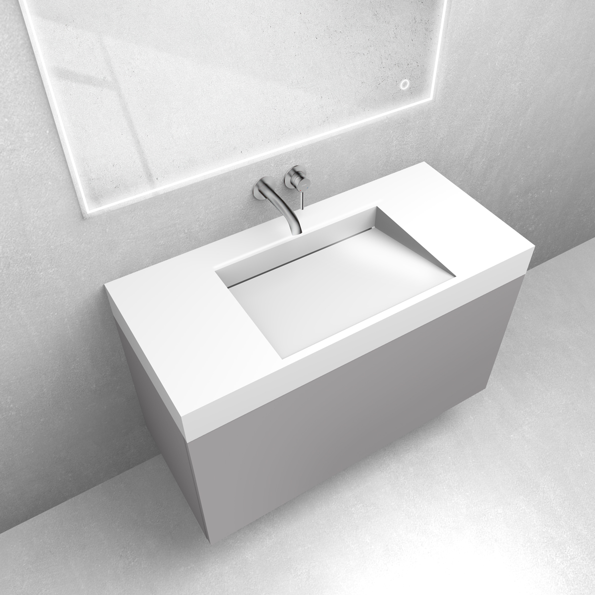 Set Waschbecken Oltens Stila 40003000, Badschrank Oltens Lun 60034900