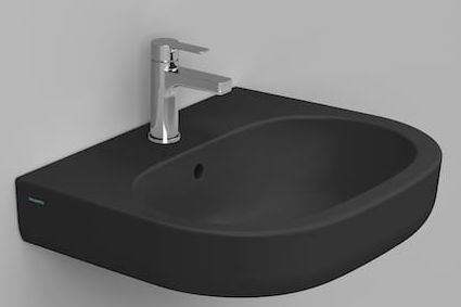 Ceramica Dolomite Waschbecken 60x48 cm oval Klassisch schwarz matte D461281