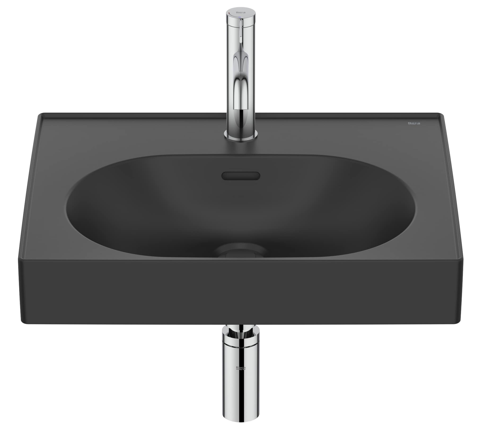 Roca Meridian Waschbecken 55x46 cm rechteckig Klassisch-Möbel schwarz matte A327741080