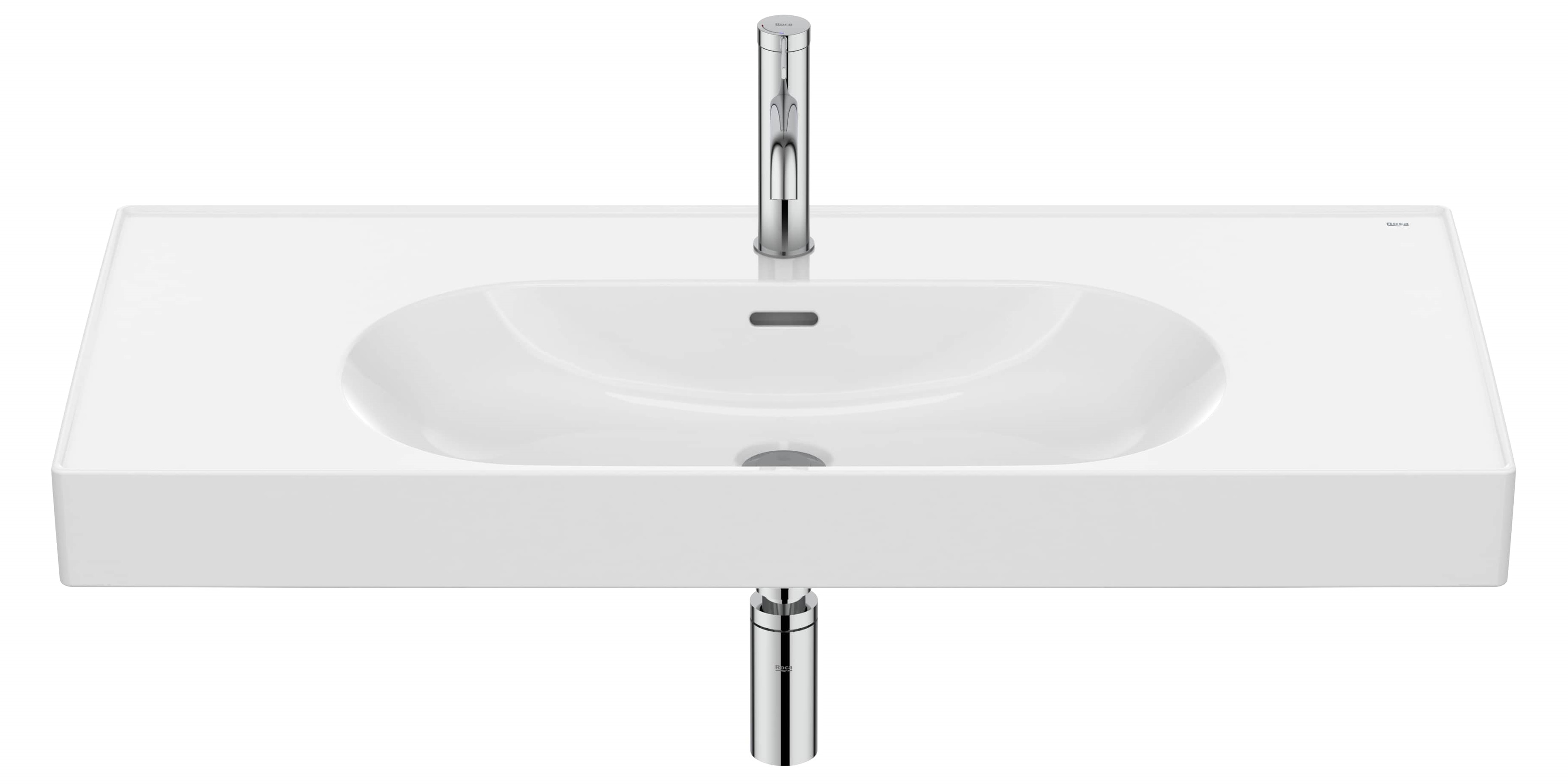 Roca Meridian Waschbecken 100x46 cm rechteckig Klassisch-Möbel weiß glanz A327746000