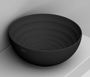 Ceramica Dolomite MOVE Waschbecken 44x44 cm rund Aufsatzwaschbecken schwarz matte D310781