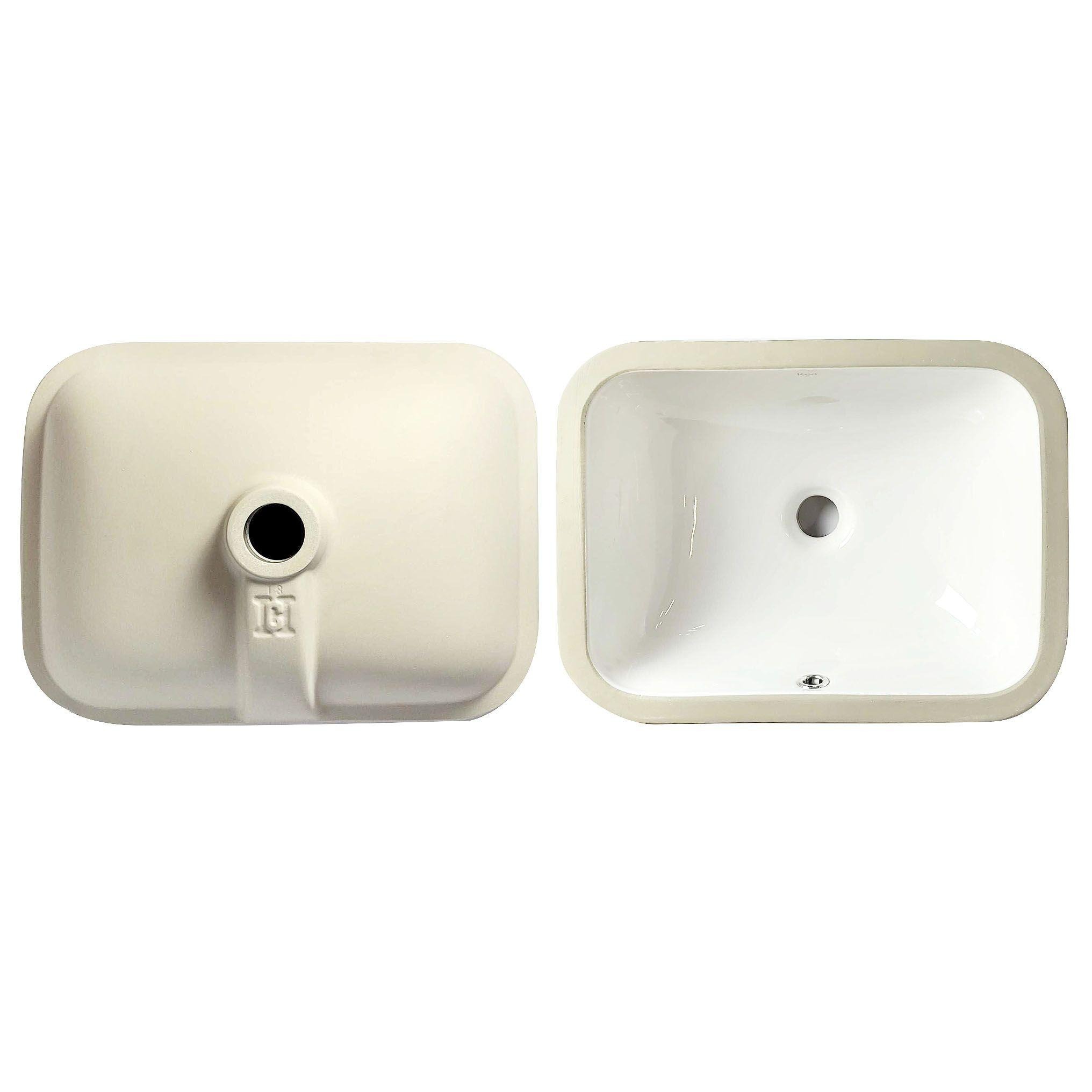 Rea Anabel Waschbecken 40x30 cm rechteckig Unterbauwaschbecken weiß glanz REA-U0621