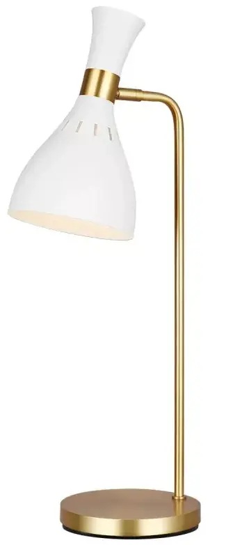 Elstead Lighting Joan Tischlampe 1x60 W weiß-messing FE-JOAN-TL-MW