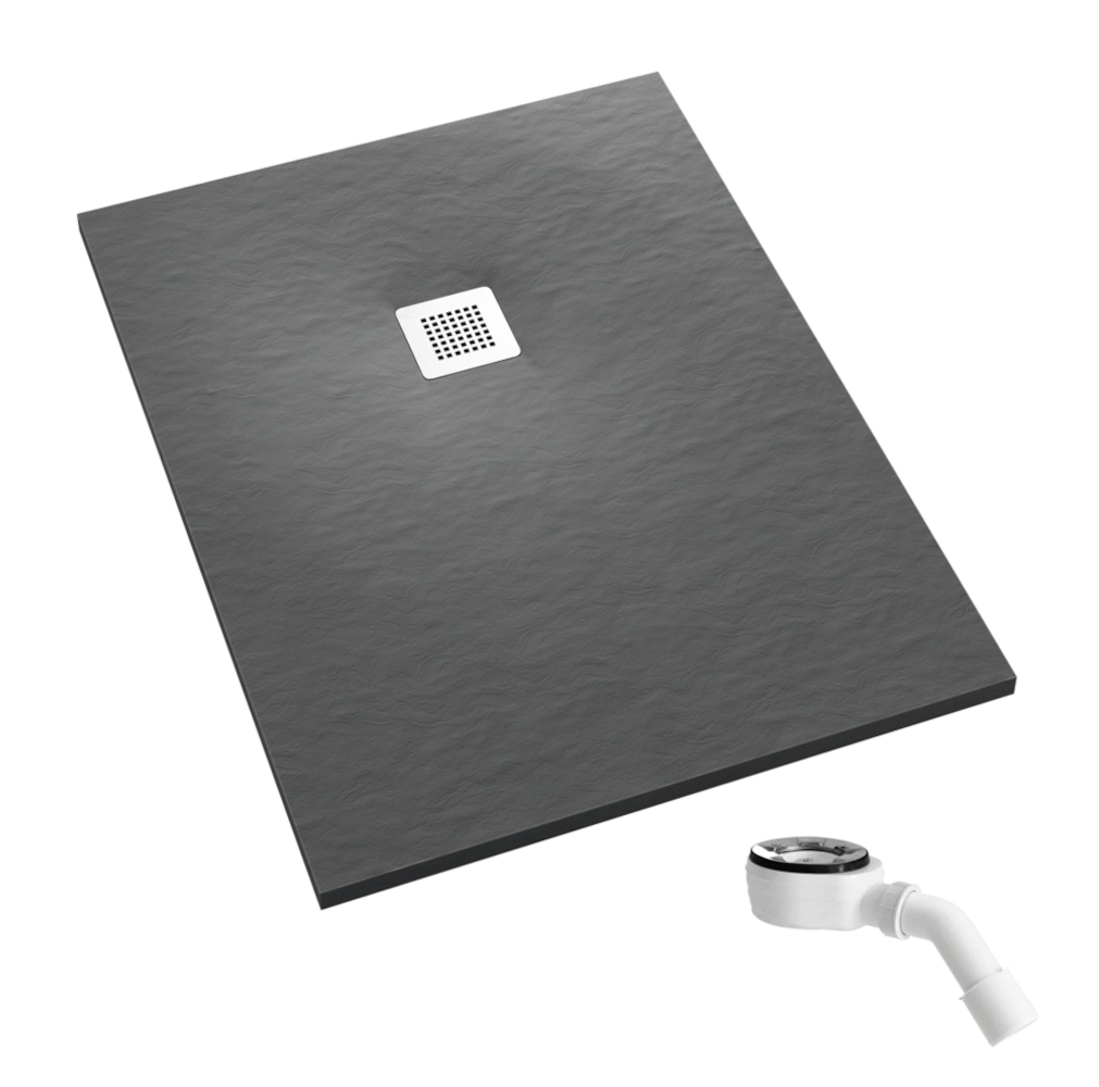Schedpol Kalait Grey Stone Rechteckige Duschwanne 120x80 cm grau 3.3108/S/ST-M2