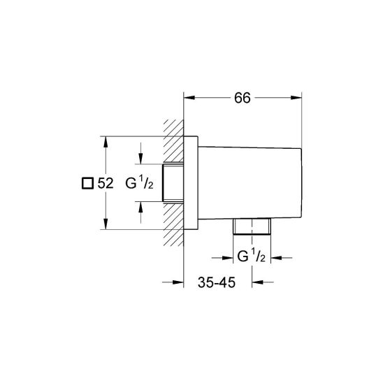 Satz deszczownica z ramieniem Grohe Rainshower 26564000, bateria wannowo-prysznicowa Grohe Eurocube 24062000, 27702000, 35600000, 27704000