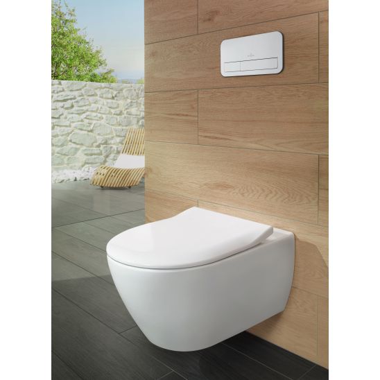 Zestaw Villeroy & Boch Subway 2.0 Combi-Pack stelaż podtynkowy miska WC wisząca z deską i przycisk biały ( 92242700, 5614R2R1, 92249068)
