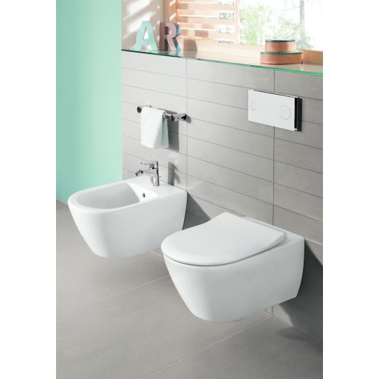 Zestaw Villeroy & Boch Subway 2.0 Combi-Pack stelaż podtynkowy miska WC wisząca z deską i przycisk biały ( 92242700, 5614R2R1, 92249068)