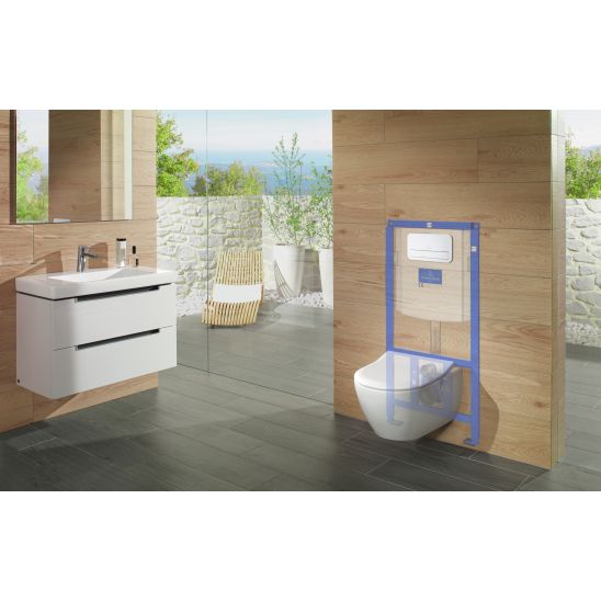Zestaw Villeroy & Boch Subway 2.0 Combi-Pack stelaż podtynkowy miska WC wisząca z deską i przycisk biały ( 92242700, 5614R2R1, 92249068)