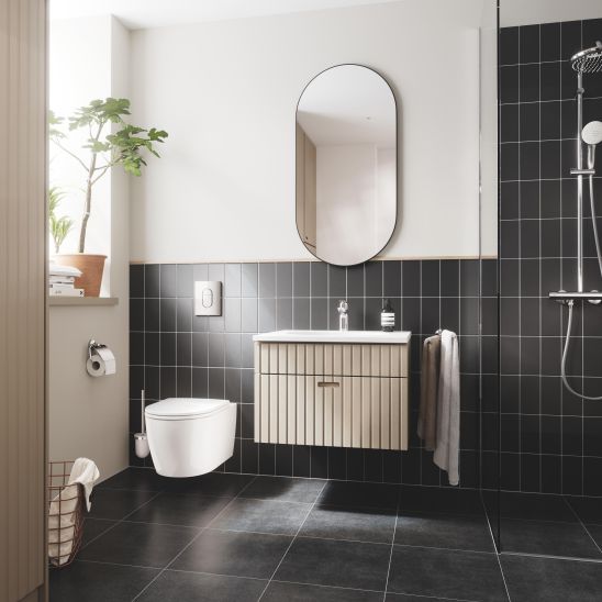 Set Toilettenbürstengarnitur Grohe Essentials 40374001, Betätigungsplatte Grohe Skate 38732000, 40367001, 40369001, 40365001, 40394001, 40364001
