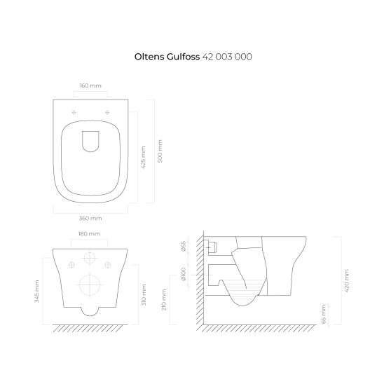 Set Unterputzrahmen Grohe Rapid SL 38827000, WC-Becken Oltens Gulfoss 42003000, 45105000