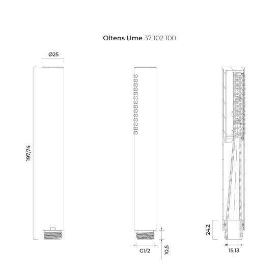 Set Badewannen- und Duscharmatur Oltens Onega 34602100, Kopfbrause Oltens Sondera 37002100, 39400100, 37102100, 39304100, 37200100