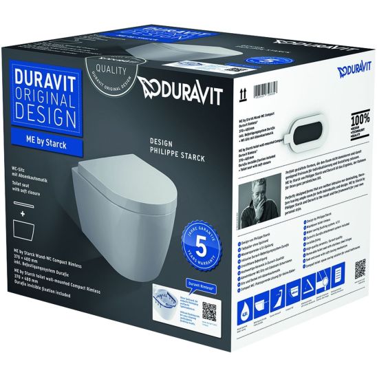 Satz wC-Schüssel mit Absenkautomatik-Sitz Duravit ME by Starck 45300900A1, unterputzrahmen Duravit DuraSystem WD1011000000, WD5001011000