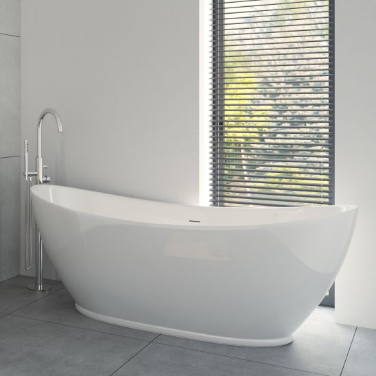 Set Freistehende Badewanne Oltens Folda 12010000, Verschlusskappe Oltens 09002300
