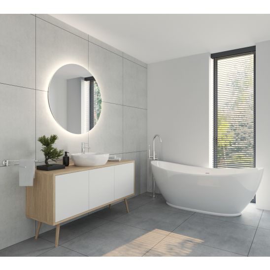 Set Freistehende Badewanne Oltens Folda 12010000, Verschlusskappe Oltens 09002300