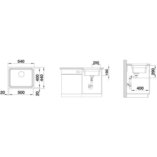 Set Stahlspüle Blanco Etagon 500-U 521841, Küchenarmatur Oltens Skafta 35206300
