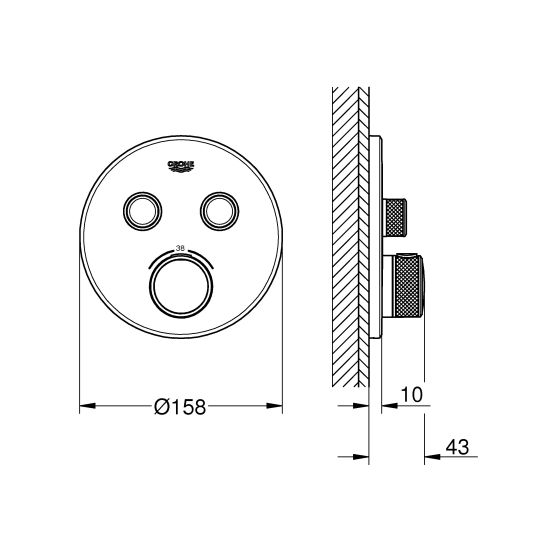 Set Kopfbrause mit Brausearm Grohe Rainshower 26066AL0, Badewannen- und Duscharmatur Grohe Grohtherm SmartControl 29119AL0, 26574AL0, 27057AL0, 27074AL0, 28362A01