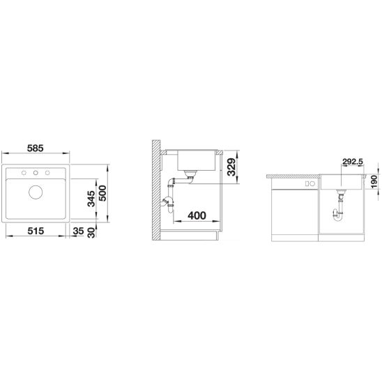 Set Granitspüle Blanco Legra 6 523332, Küchenarmatur Blanco Mida 517742